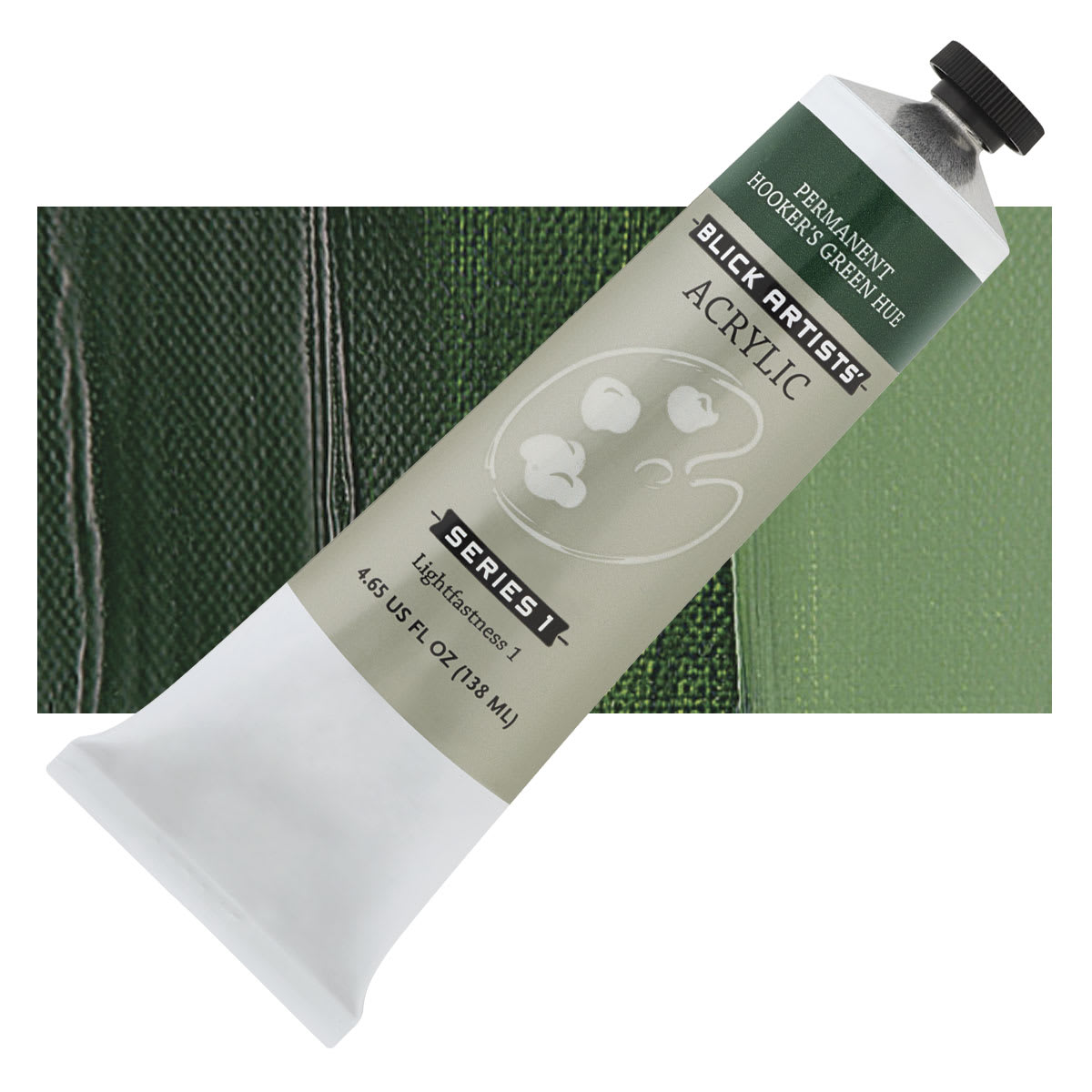 Blick Artists' Acrylic - Permanent Hooker's Green Hue, 4.65 oz tube and swatch