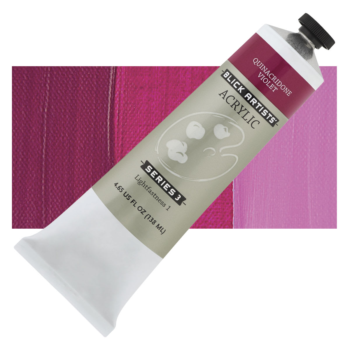 Blick Artists' Acrylic - Quinacridone Violet, 4.65 oz tube and swatch
