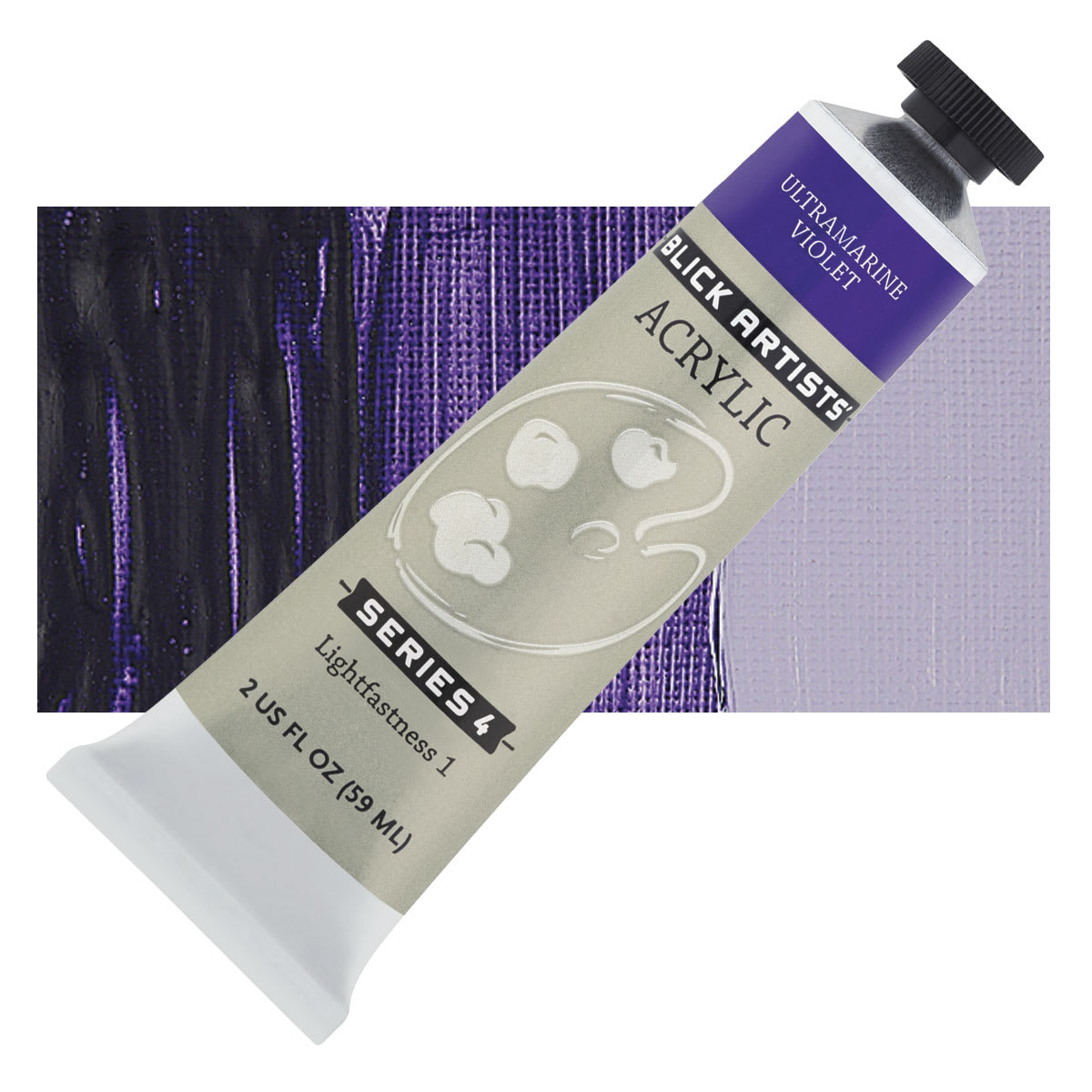 Blick Artists' Acrylic - Ultramarine Violet, 2 oz tube and swatch