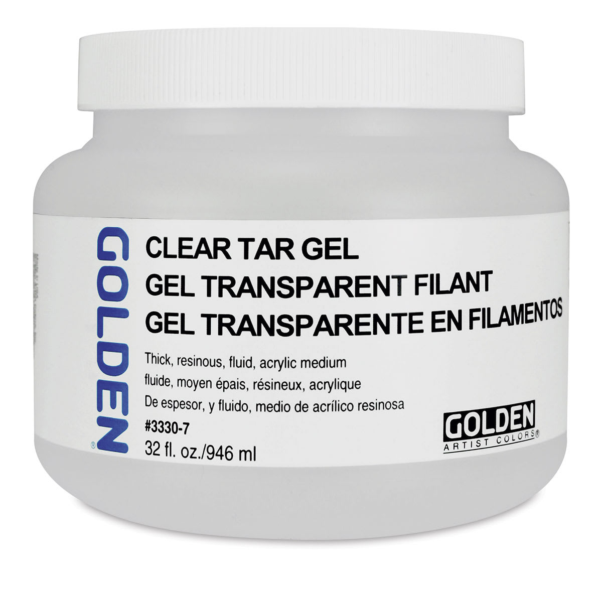 Golden Acrylic Medium - Clear Tar Gel, 32 oz jar