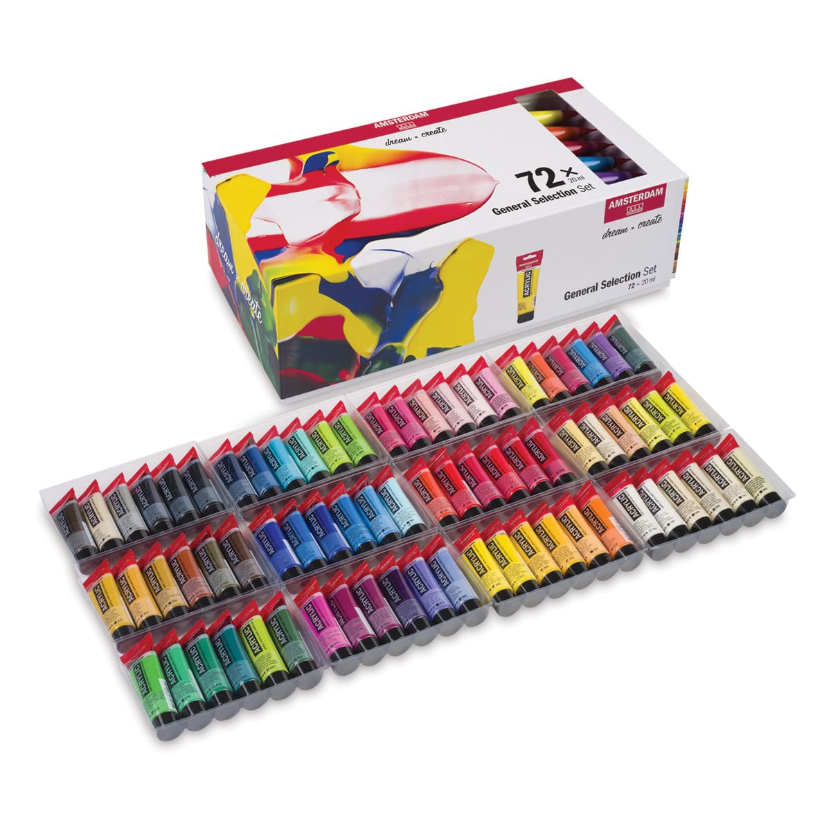Amsterdam Standard Series Acrylics - General Selection, Set of 72, 20 ml Tubes