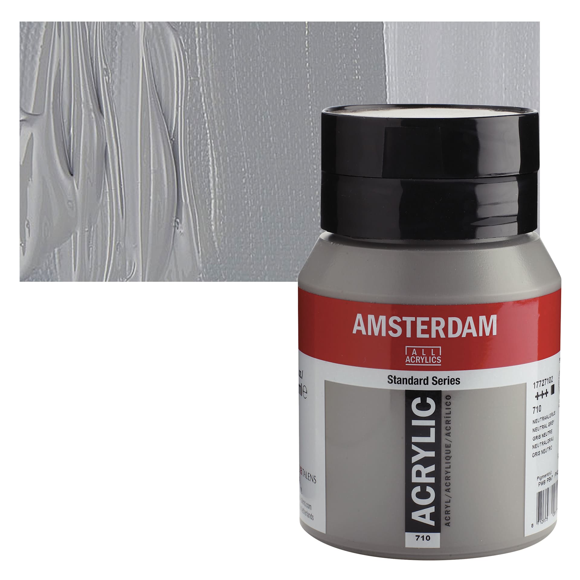 Amsterdam Standard Series Acrylic - Neutral Gray, 500 ml bottle and swatch