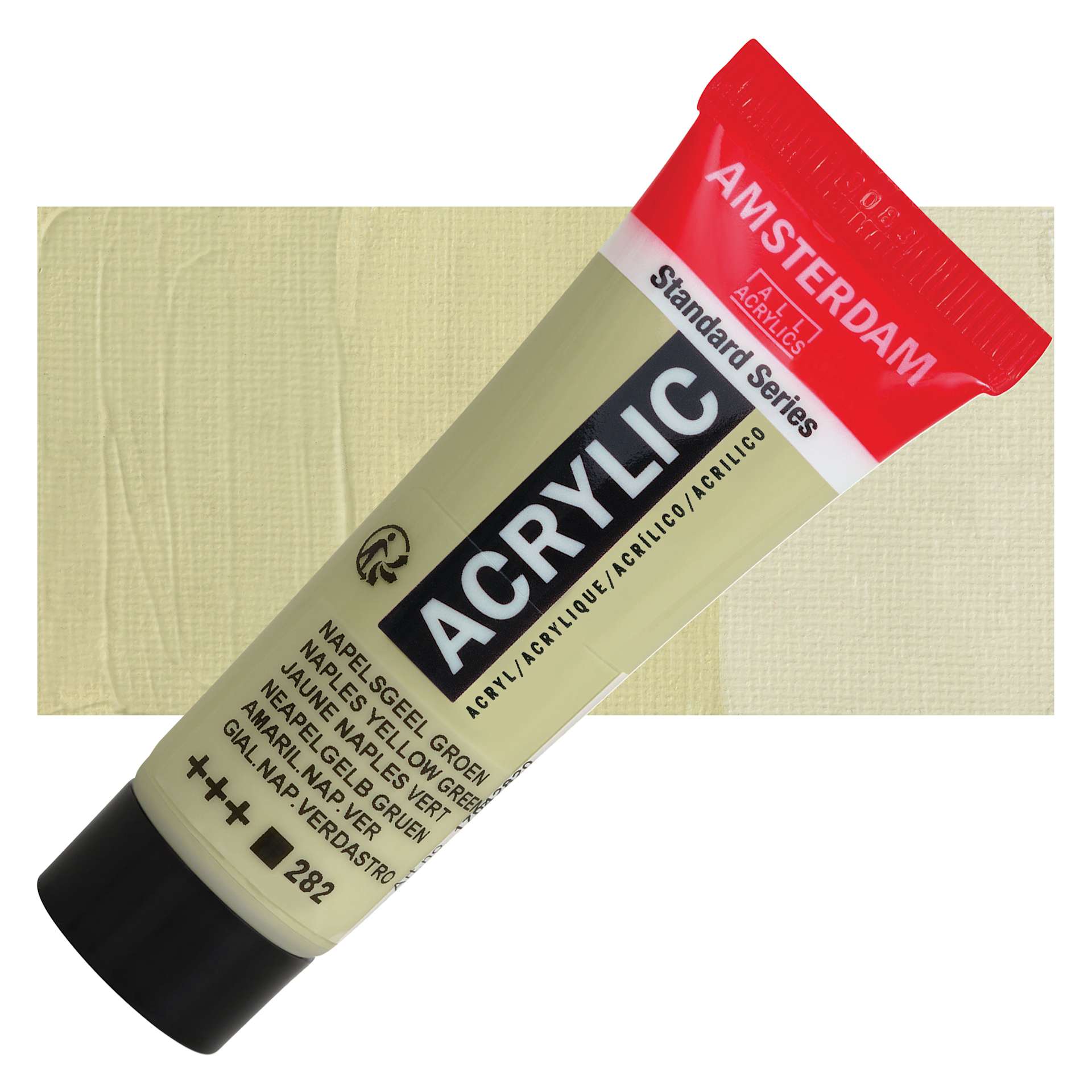 Amsterdam Standard Series Acrylic - Naples Yellow Green, 20 ml Tube and swatch