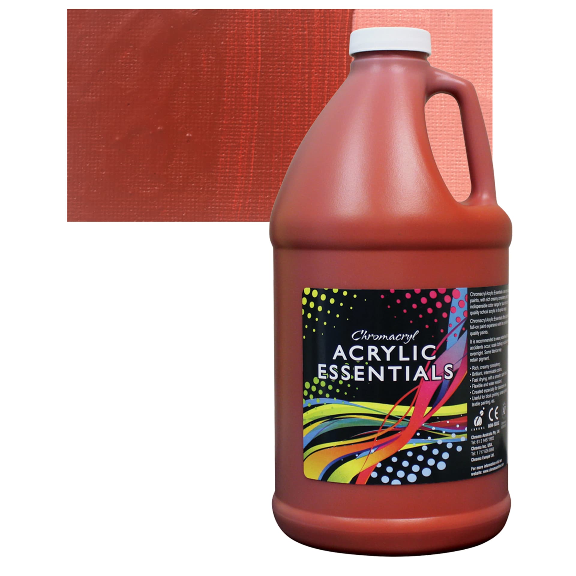 Chromacryl Acrylic Essentials - Red Oxide, 1/2 Gallon and swatch