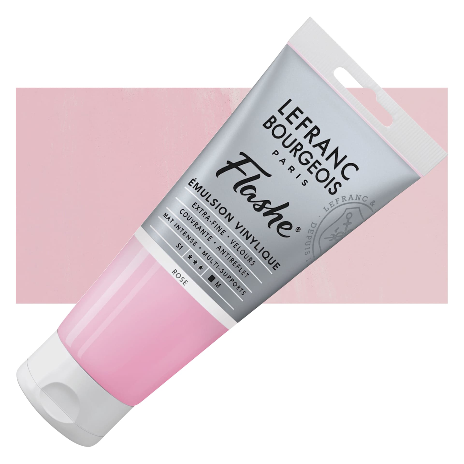 Lefranc & Bourgeois Flashe Vinyl Paint - Light Pink, 80 ml tube and swatch