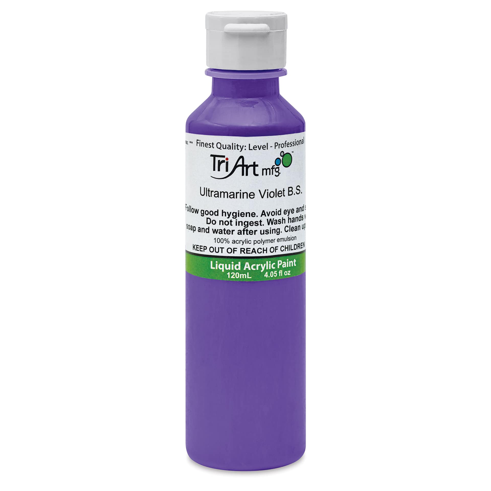 Tri-Art Finest Liquid Artist Acrylics - Ultramarine Violet Blue Shade, 120 ml bottle