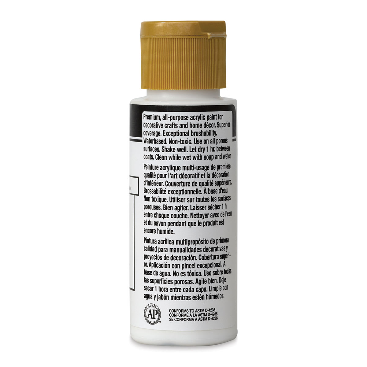 FolkArt Matte Acrylic Paint - Titanium White, 2 oz, Bottle (Back)