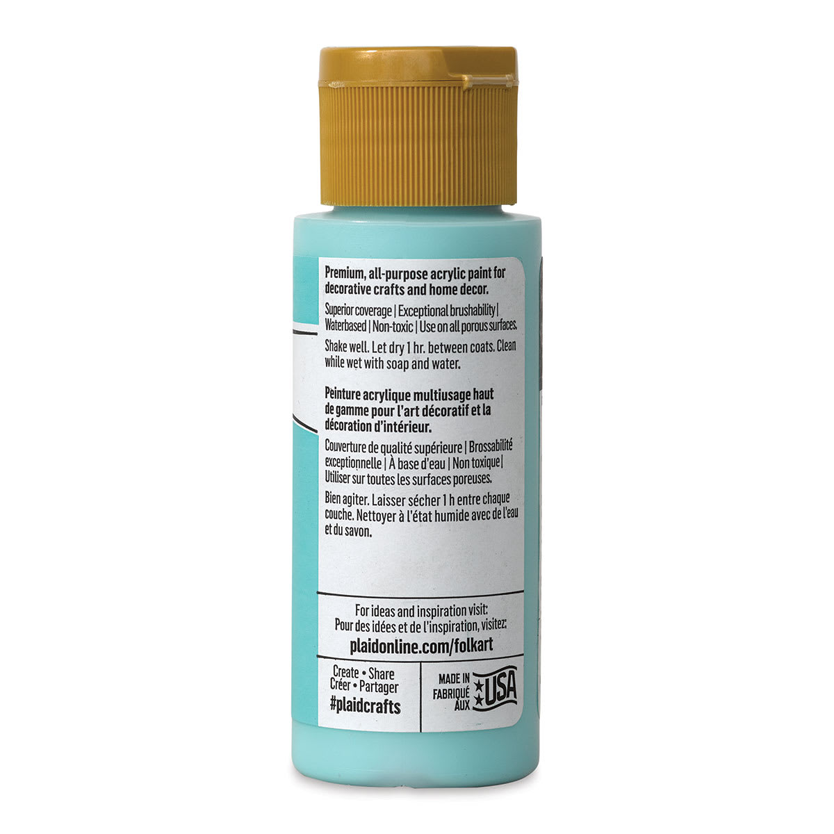 FolkArt Matte Acrylic Paint - Ocean View, 2 oz, Bottle (Back)