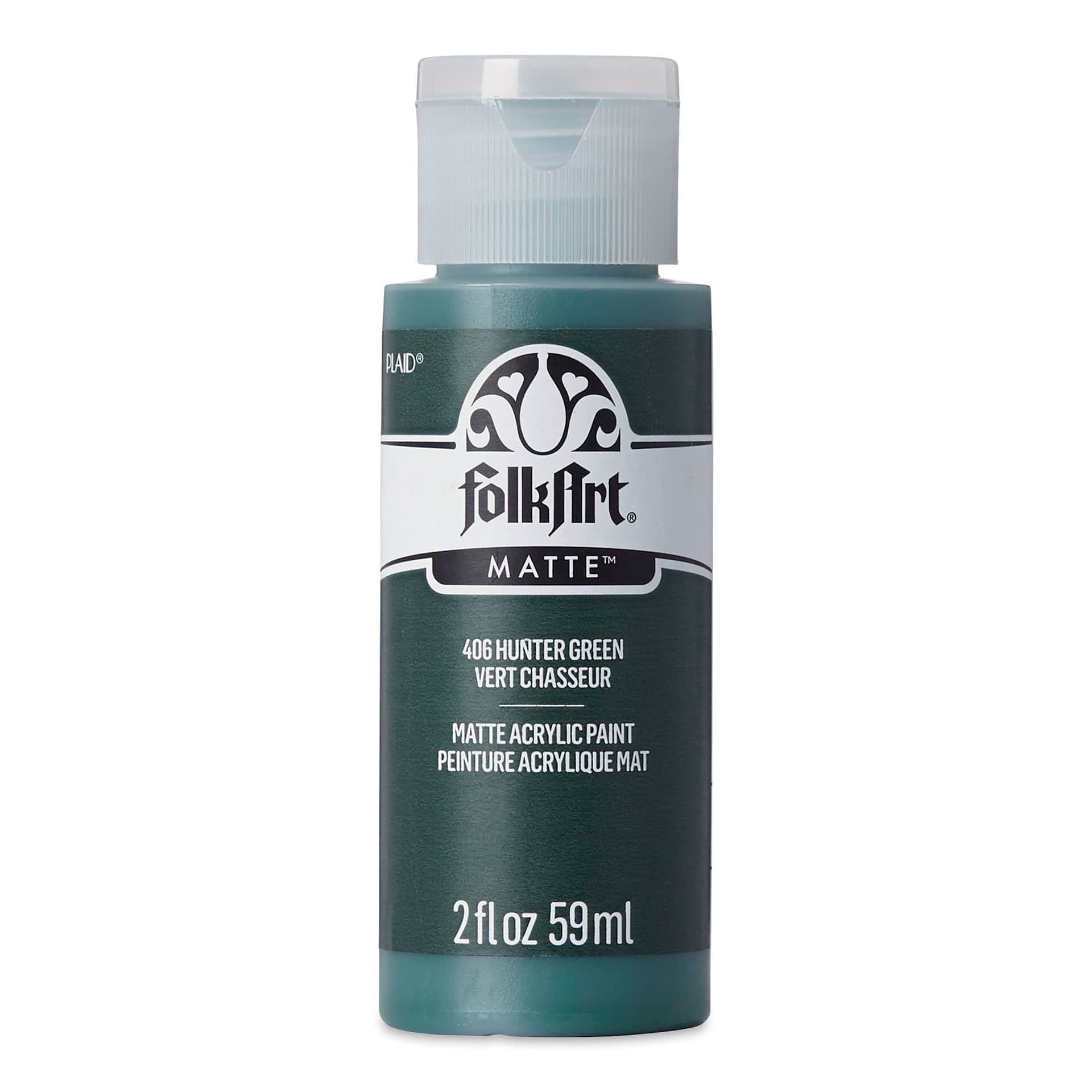 FolkArt Matte Acrylic Paint - Hunter Green, 2 oz, Bottle (Front)