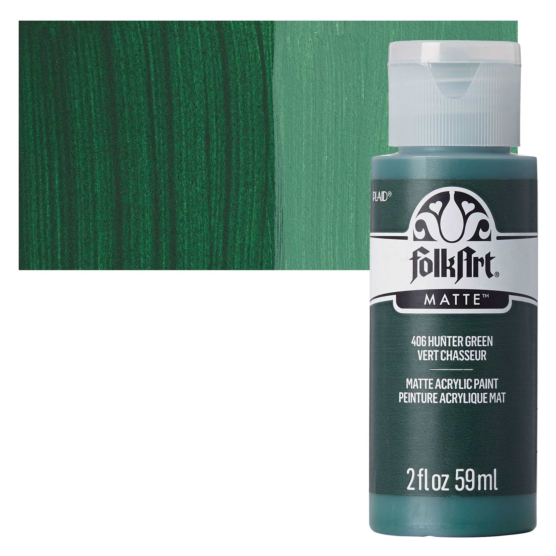 FolkArt Matte Acrylic Paint - Hunter Green, 2 oz, Bottle | BLICK