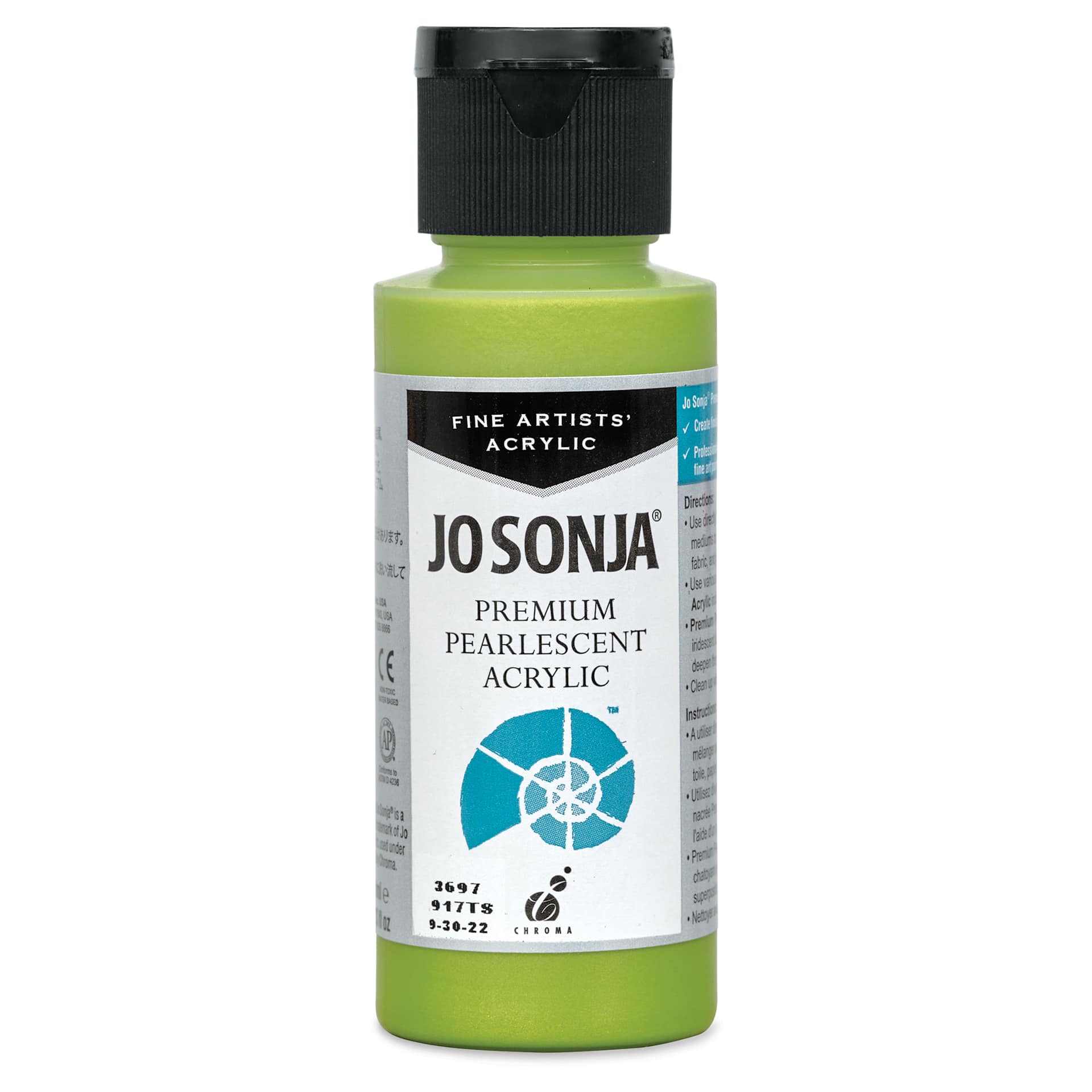 Chroma’s Jo Sonja Premium Pearlescent - Pearlescent Yellow Green, 2 oz bottle