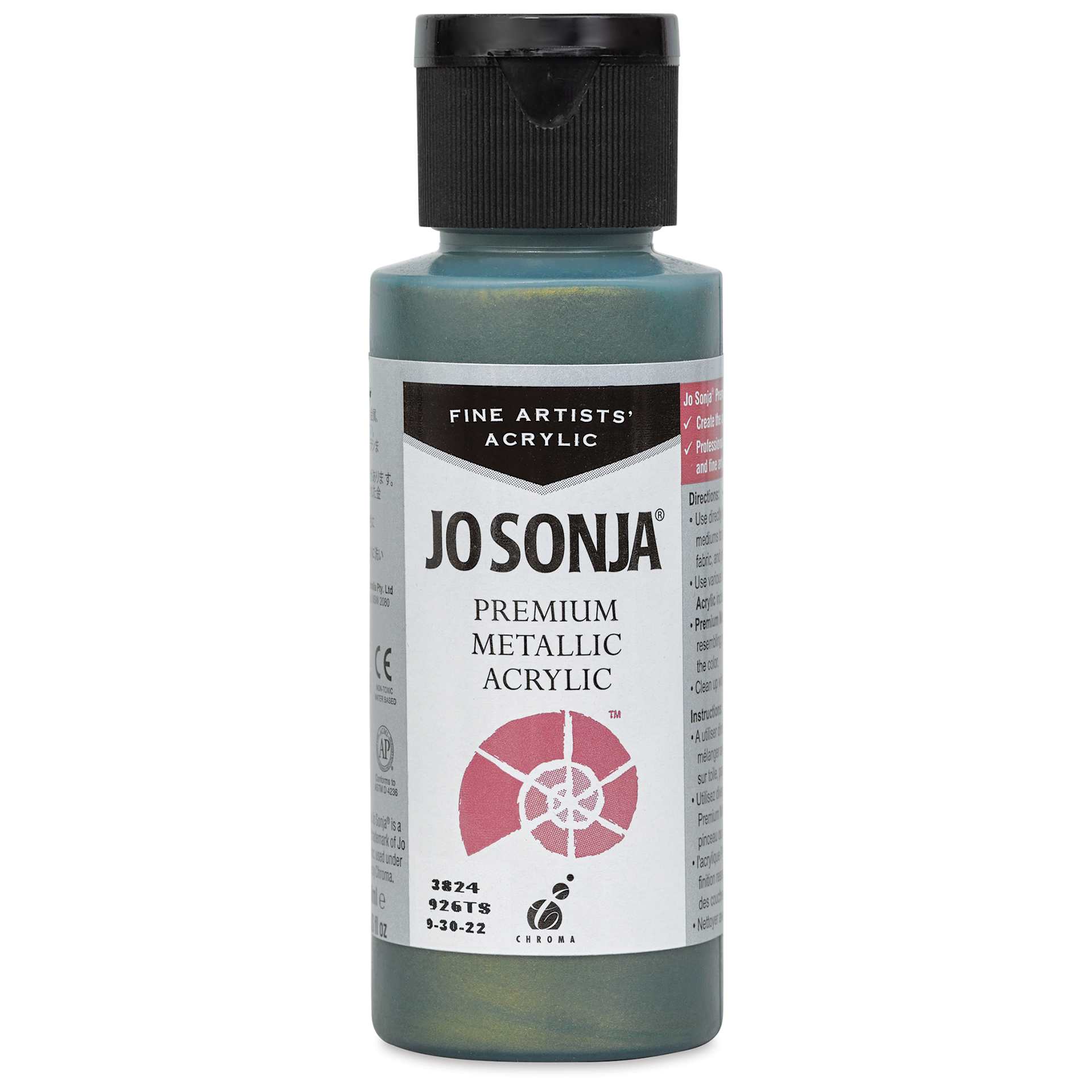 Chroma’s Jo Sonja Premium Metallic - Olive Green, 2 oz bottle