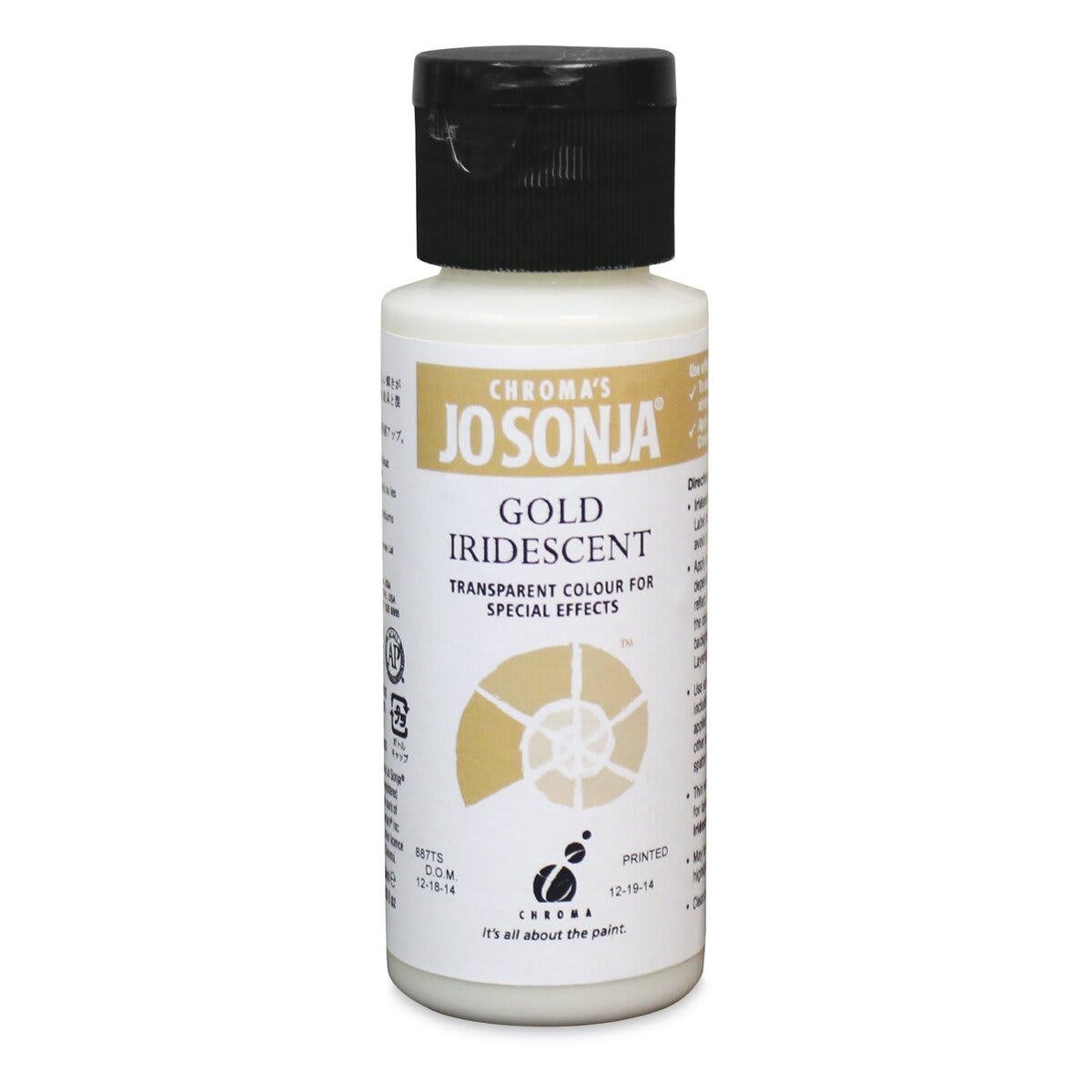 Chroma’s Jo Sonja Specialty Acrylic Paint - Iridescent Gold, 60 ml bottle