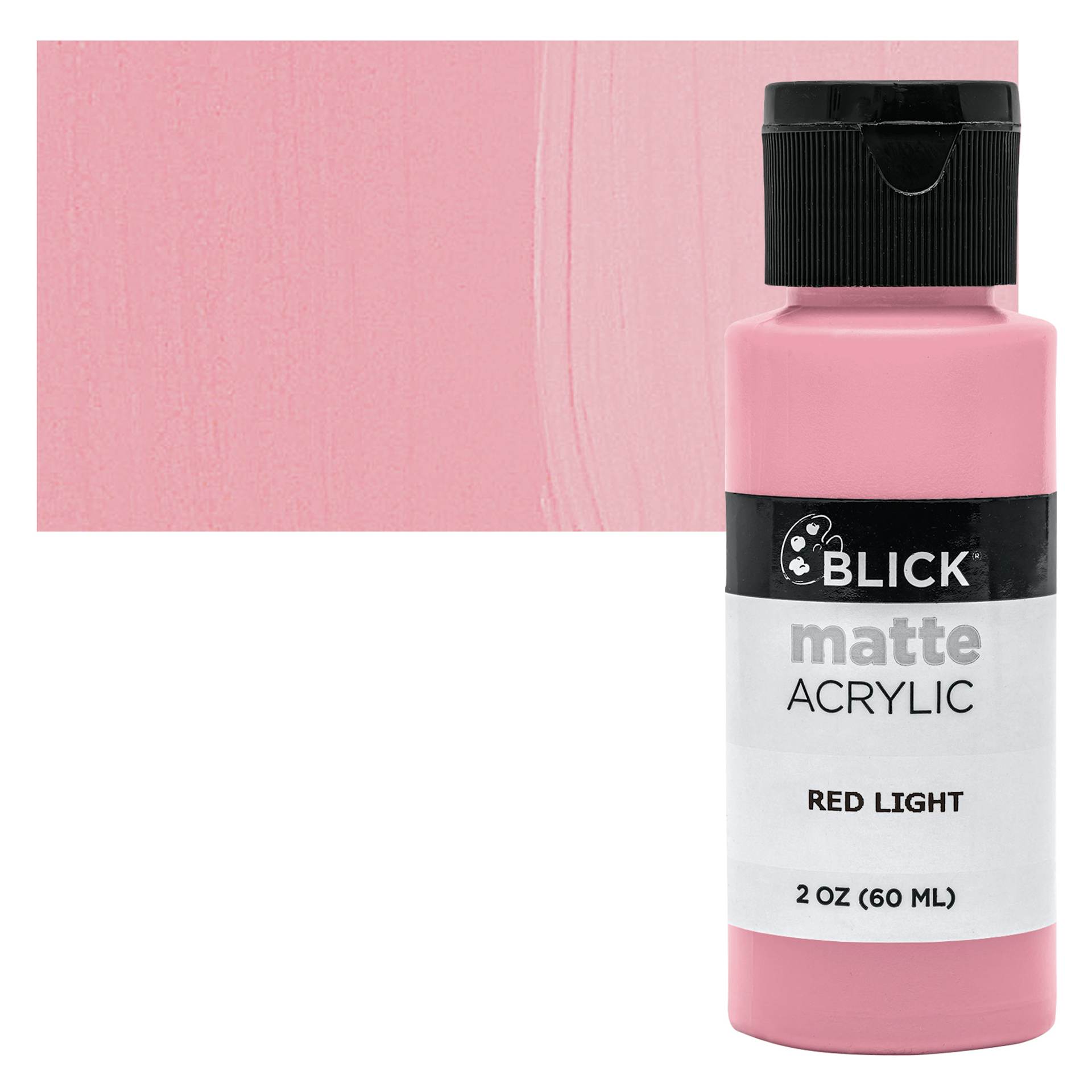 Blick Matte Acrylic - Red Light, 2 oz bottle and swatch