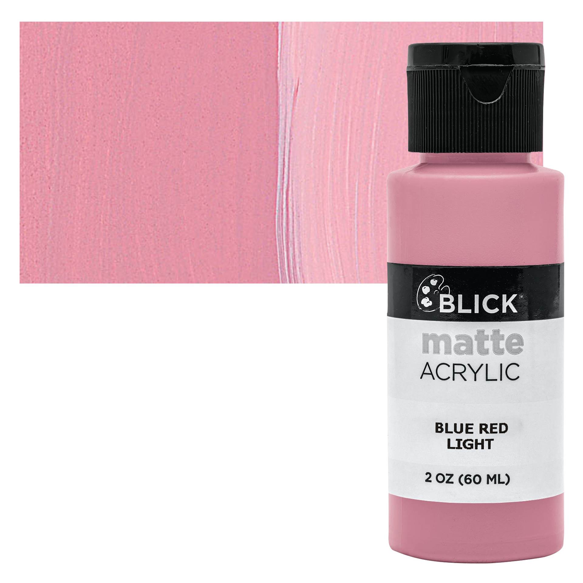 Blick Matte Acrylic - Blue Red Light, 2 oz bottle and swatch