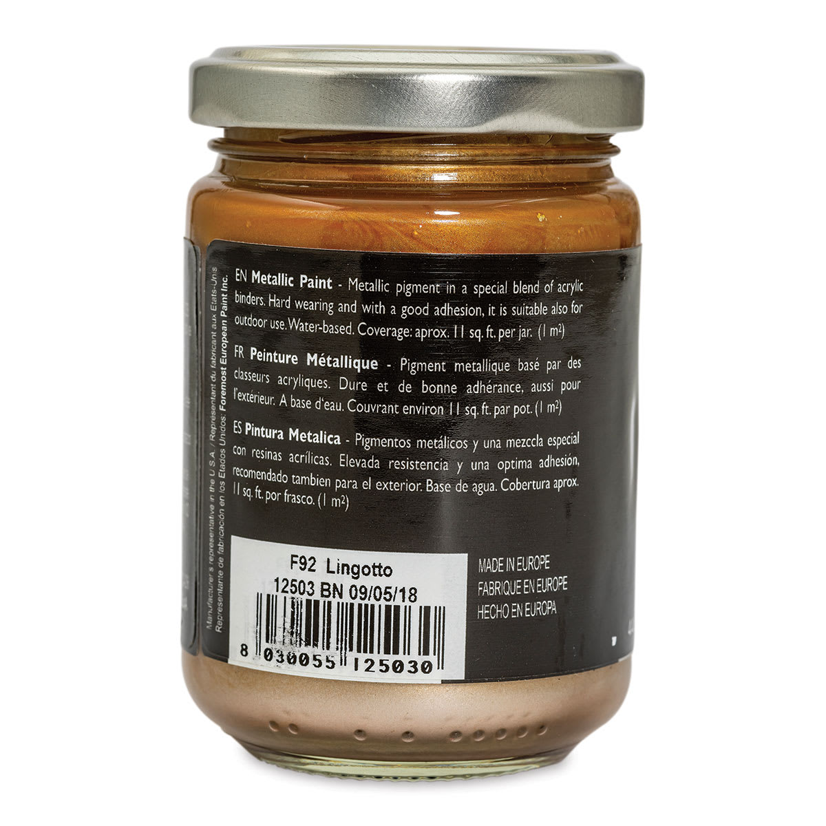 Fleur Chalky Look Paint - Lingotto, 4.4 oz jar back