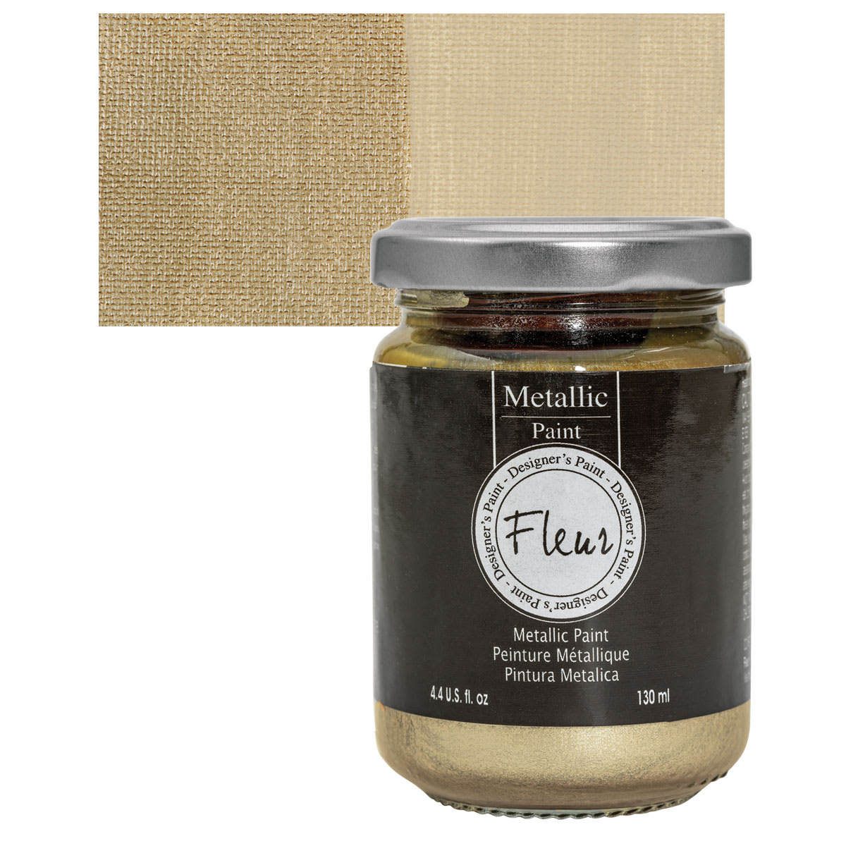 Fleur Chalky Look Paint - Champagne, 4.4 oz jar and swatch