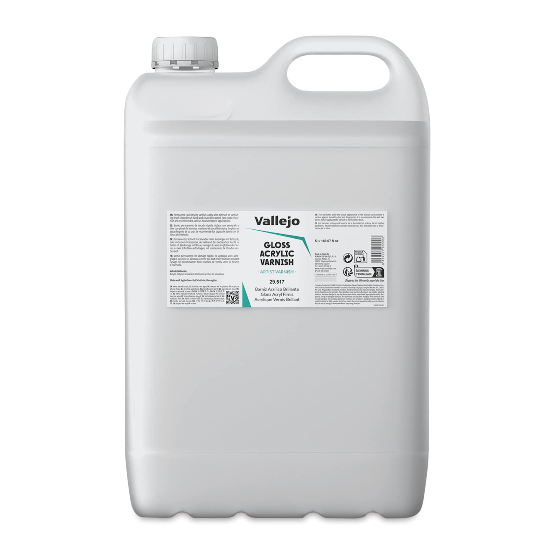 Vallejo Permanent Acrylic Varnish - Gloss, 5 Liter