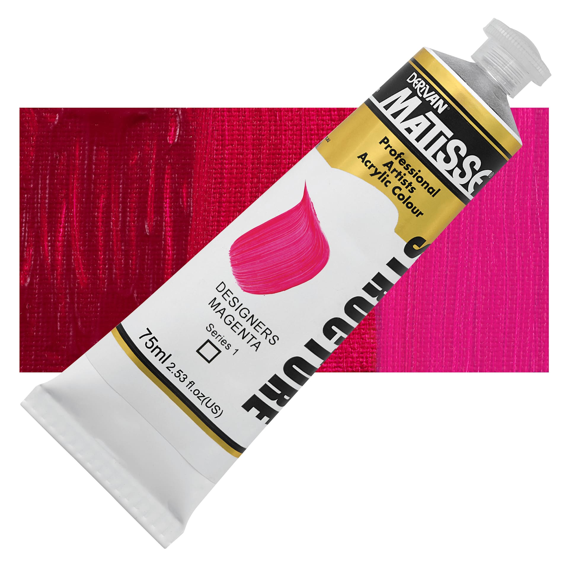 Matisse Structure Paint - Designers Magenta, 75 ml Tube and Swatch