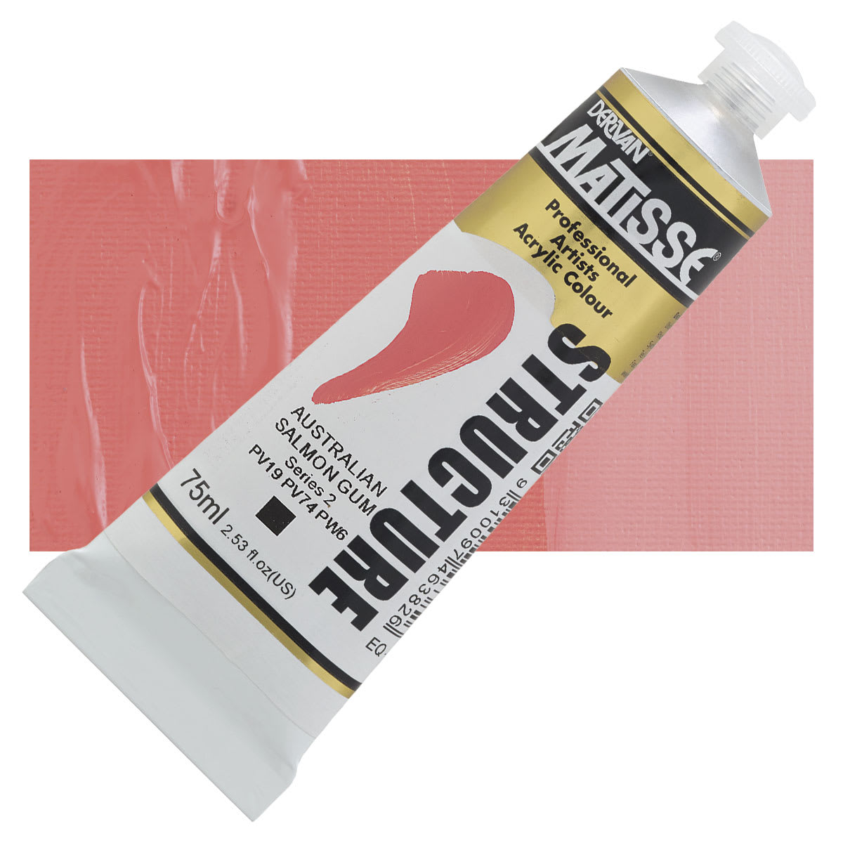 Matisse Structure Paint - Australian Salmon Gum, 75 ml tube and swatch