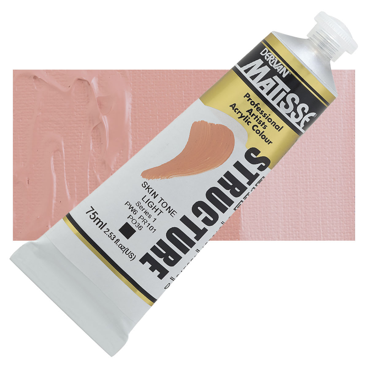 Matisse Structure Paint - Skin Tone Light, 75 ml tube and swatch