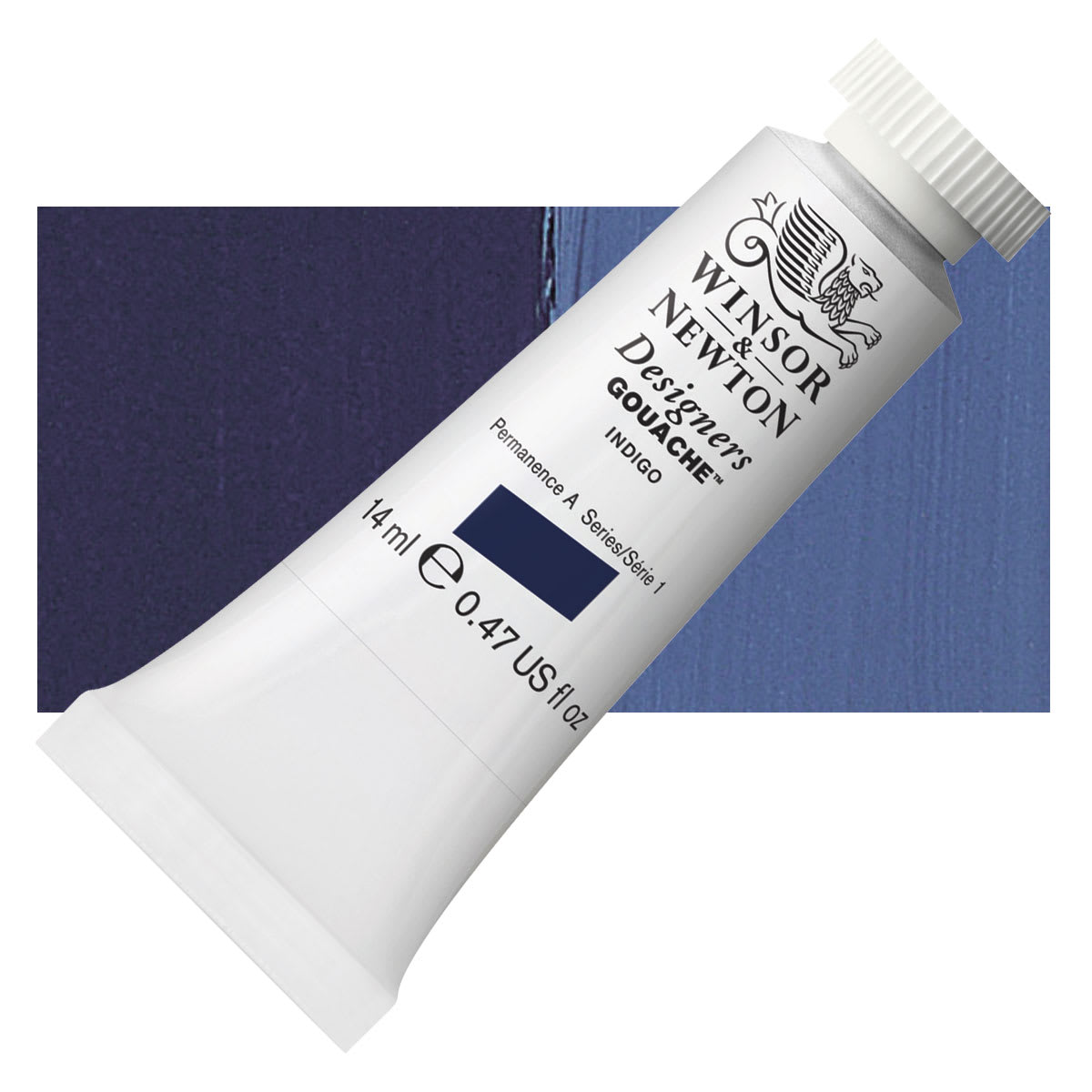 Winsor & Newton Designers Gouache - Indigo, 14 ml tube and swatch