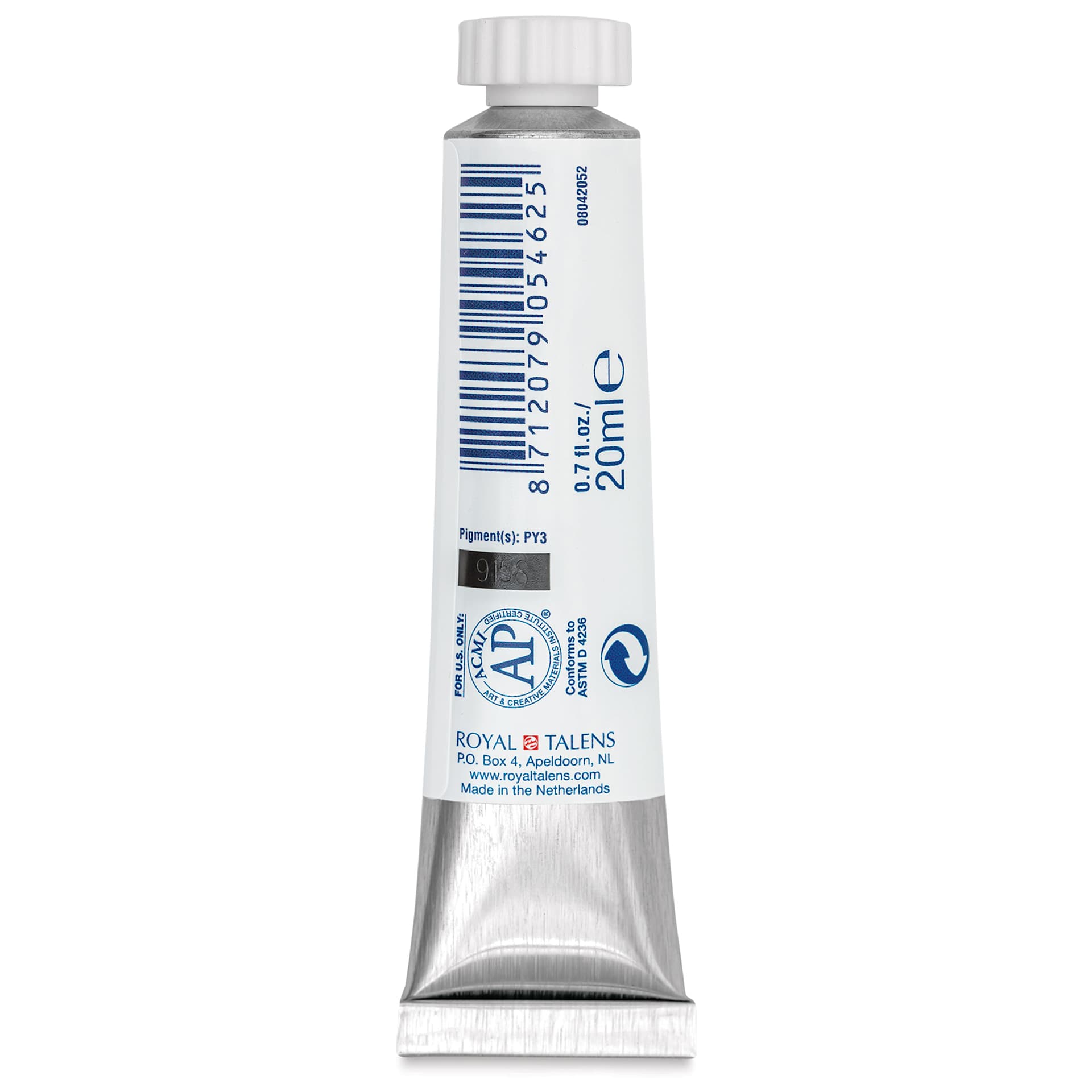 Royal Talens Gouache - Lemon Yellow, 20 ml tube back