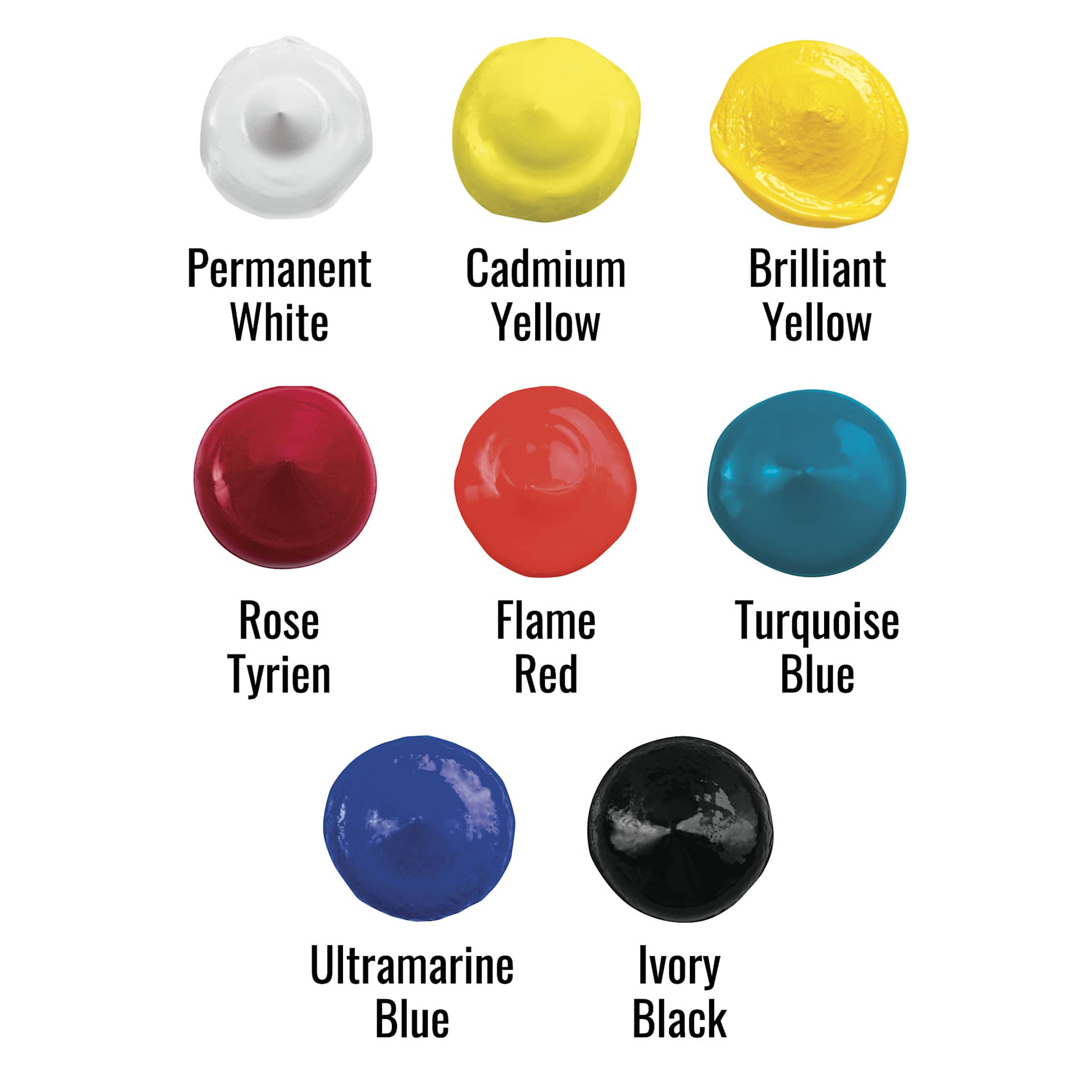 Utrecht Artists' Gouache - Set of 8, Mixing Colors, 14 ml Tubes