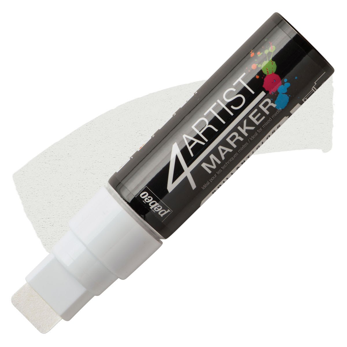 Pebeo 4Artist Marker - White, 15 mm marker and swatch