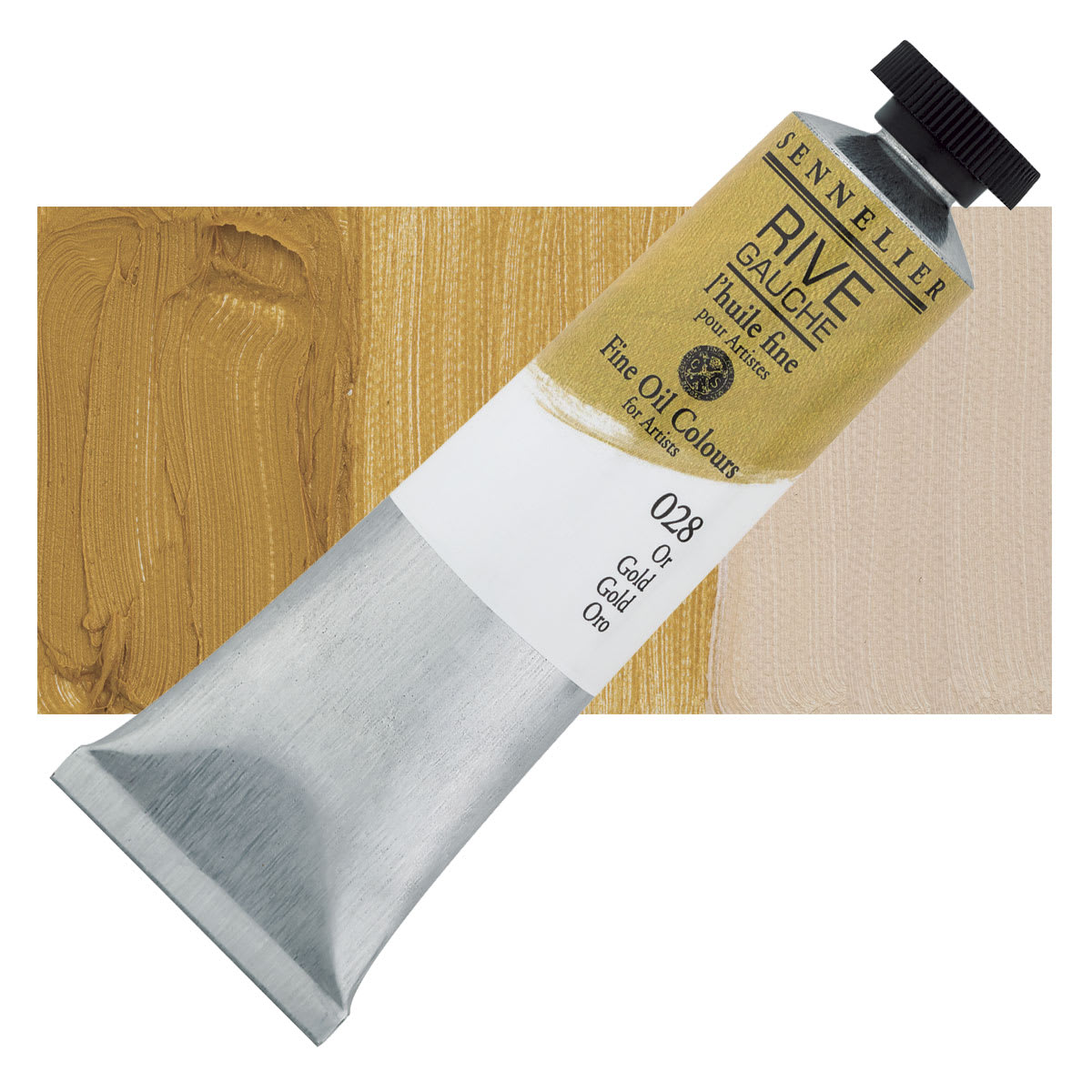 Sennelier Rive Gauche Artists Oil Color - Gold, 40 ml tube and swatch