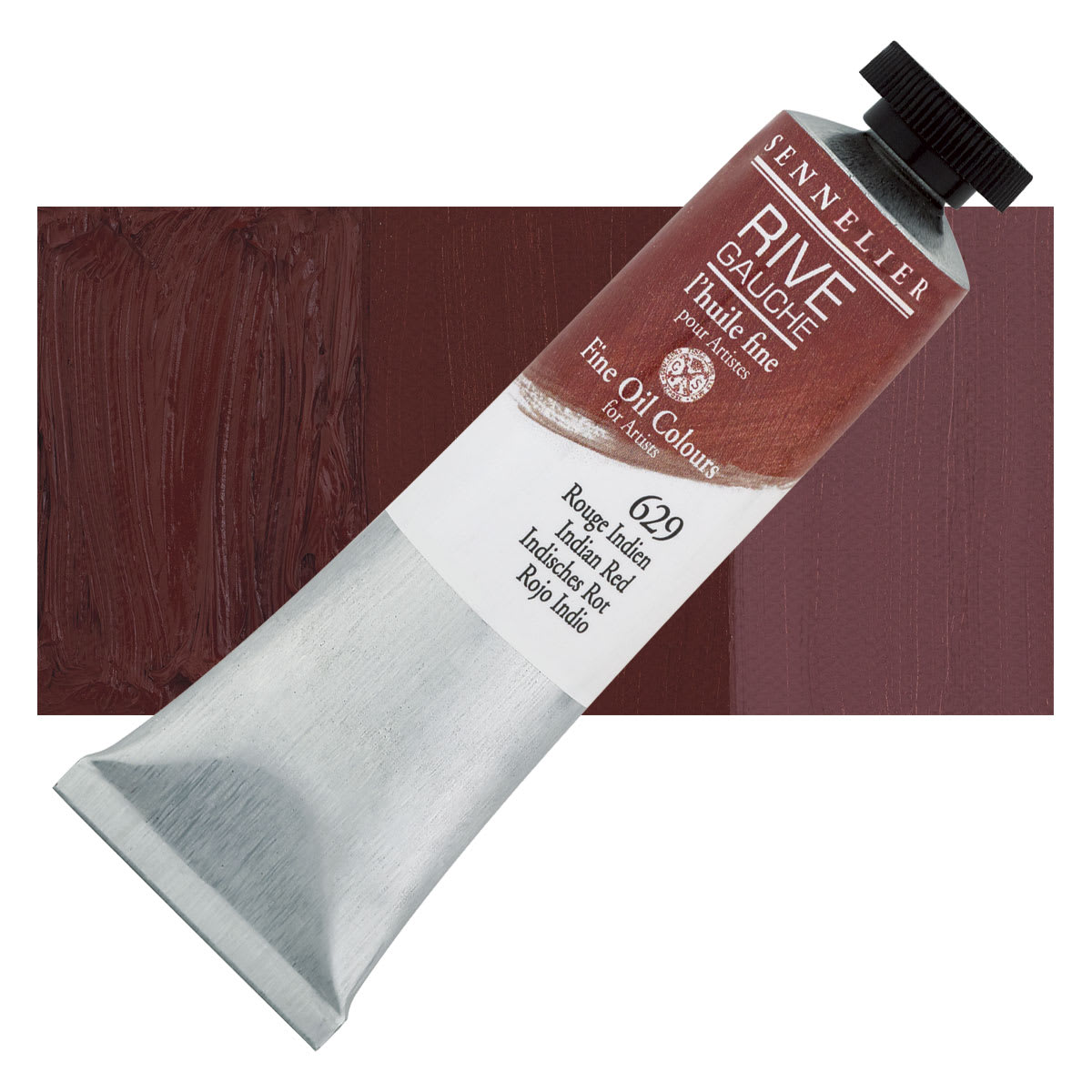 Sennelier Rive Gauche Artists Oil Color - Indian Red, 40 ml tube and swatch
