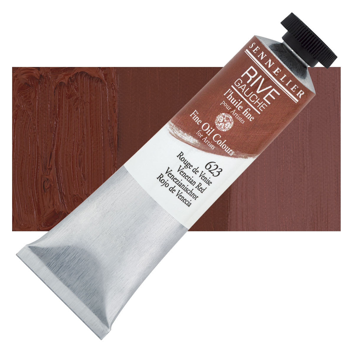 Sennelier Rive Gauche Artists Oil Color - Venetian Red, 40 ml tube and swatch