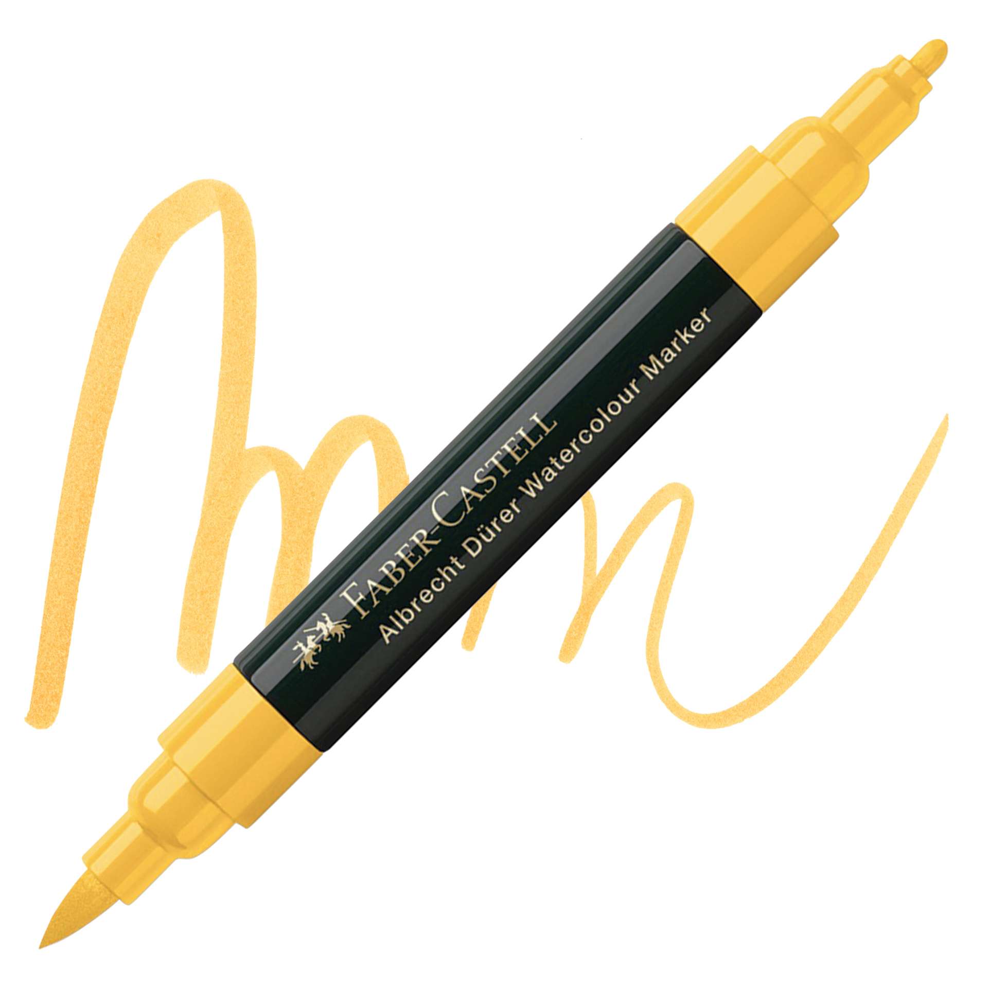 Faber-Castell Albrecht Dürer Watercolor Marker - Dark Chrome Yellow 109 marker and swatch