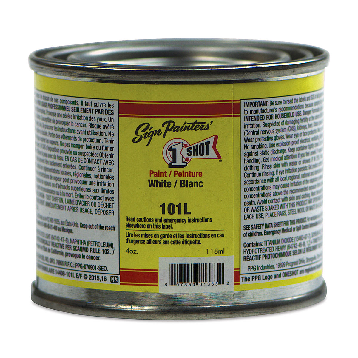 1-Shot Lettering Enamel - White, 4 oz