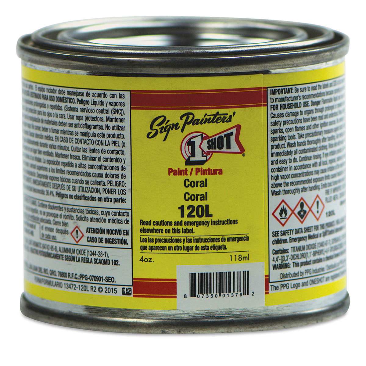 1-Shot Lettering Enamel - Coral, 4 oz