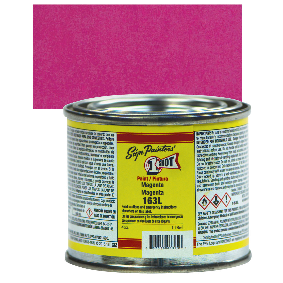 1-Shot Lettering Enamel - Dark Magenta, 4 oz can and swatch