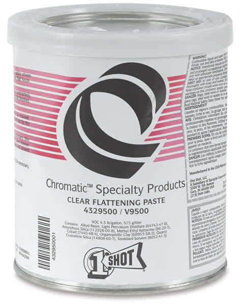 1-Shot Chromatic Clear Flattening Paste - Front view of 1 quart can

