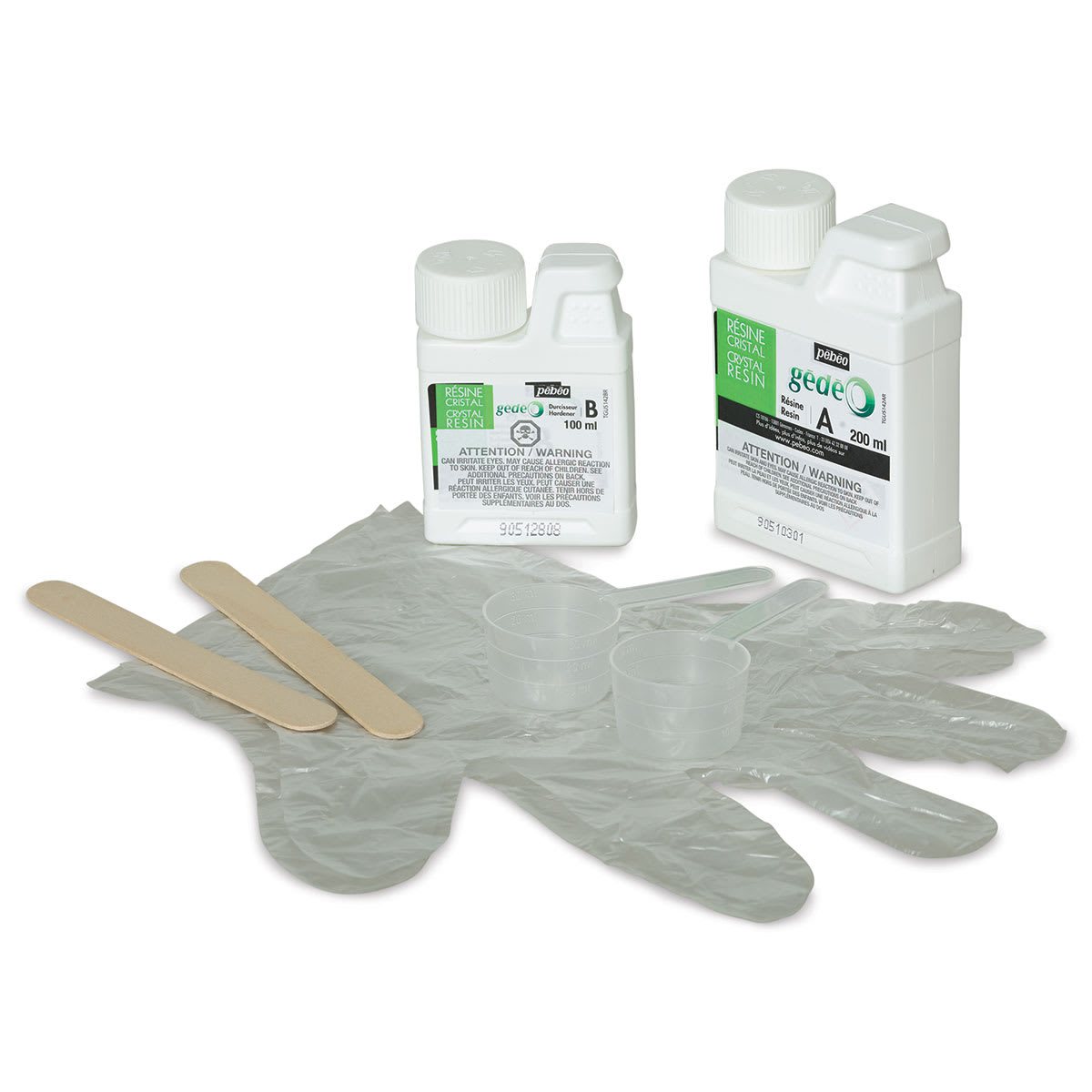 Pebeo Gedeo Bio-Based Resin - Crystal Resin, 300 ml set contents