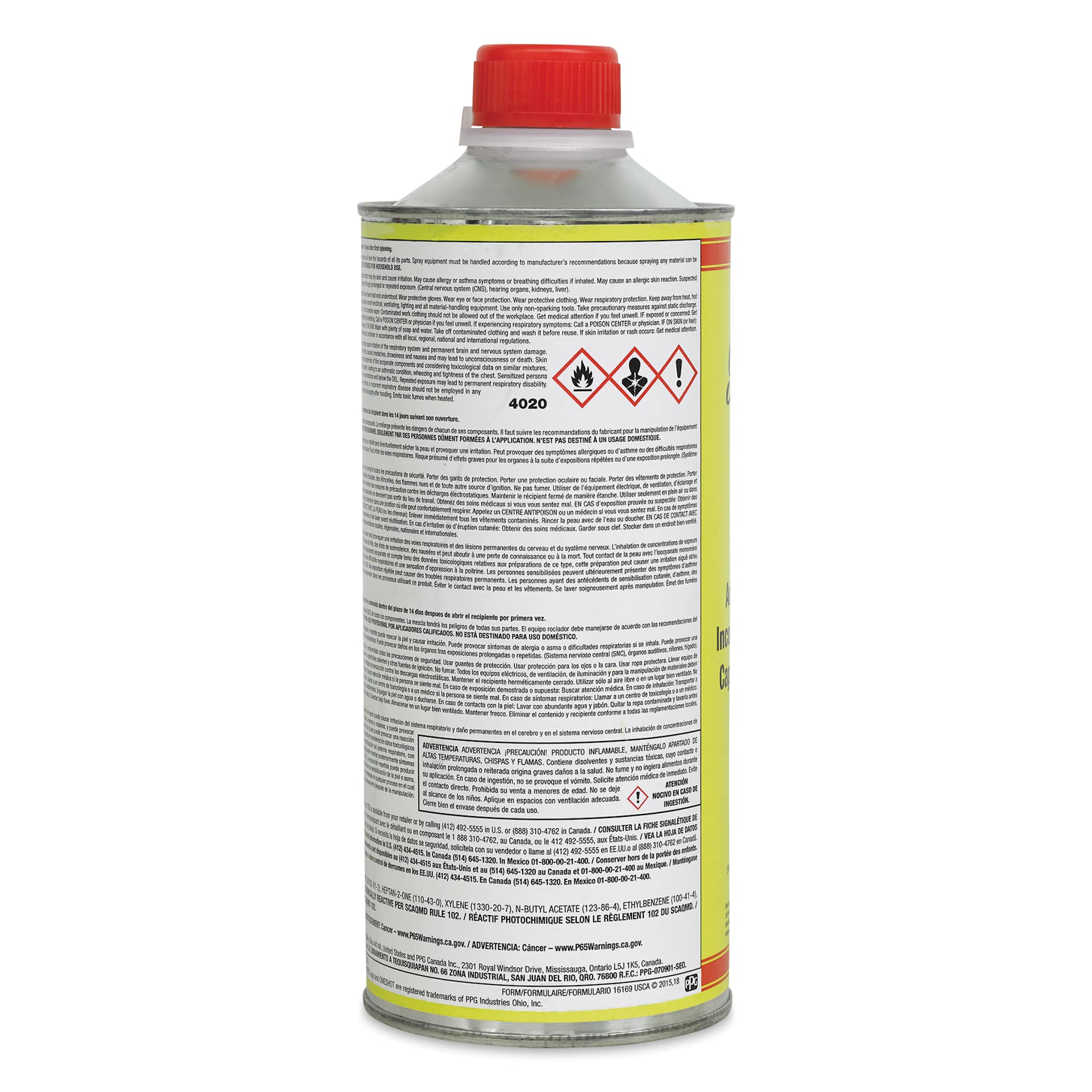 1-Shot Clear Anti-Graffiti Coating - Part B, Quart (Back of can showing safety warnings)