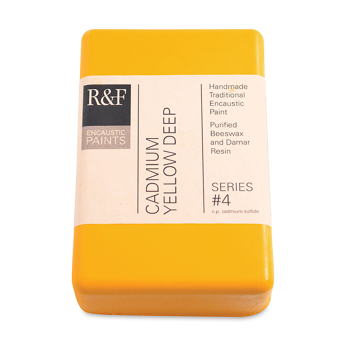R&F Encaustic Paint Block - Cadmium Yellow Deep, 333 ml block