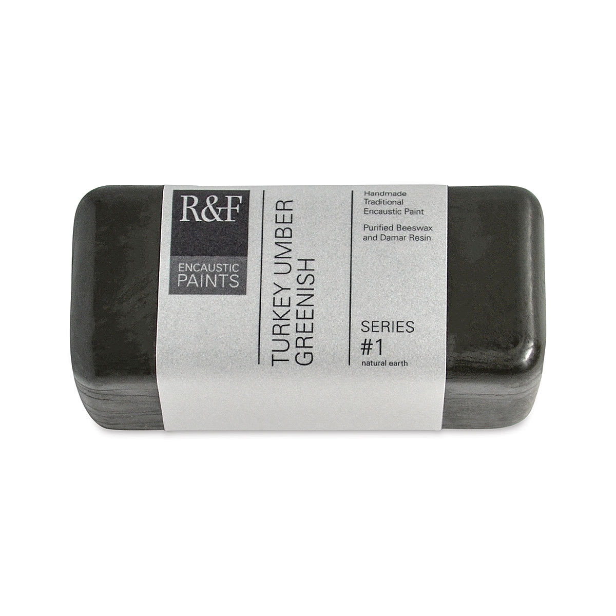 R&F Encaustic Paint Block - Turkey Umber Greenish, 104 ml block