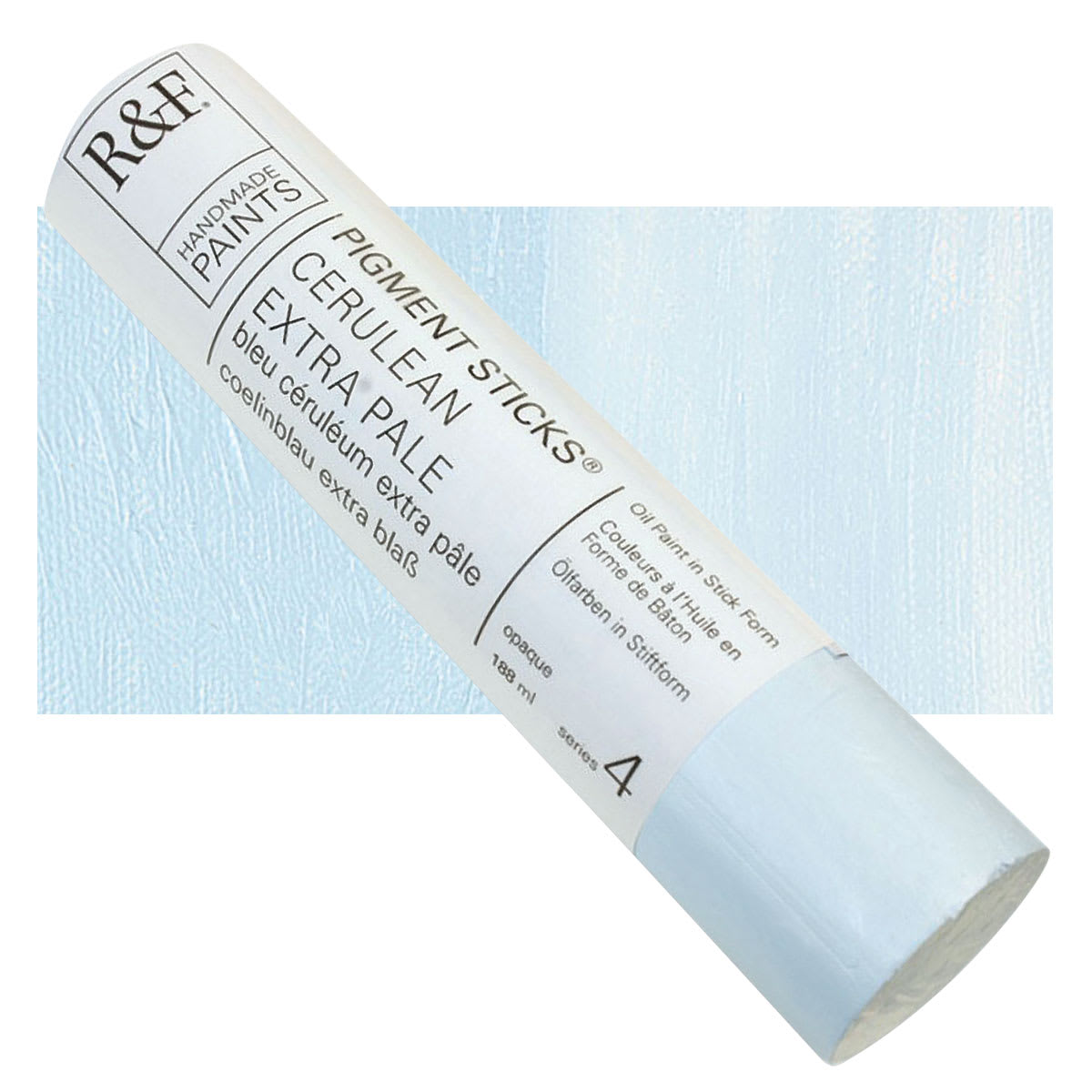 R&F Pigment Stick - Cerulean Extra Pale, 188 ml stick and swatch