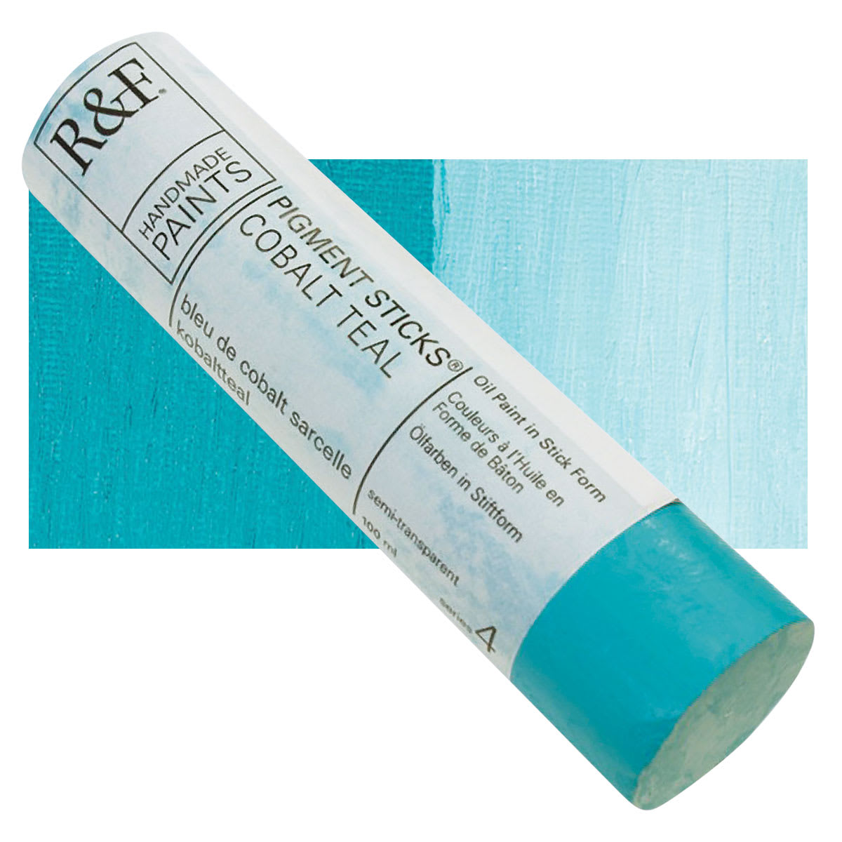 R&F Pigment Stick - Cobalt Teal, 38 ml Stick and swatch