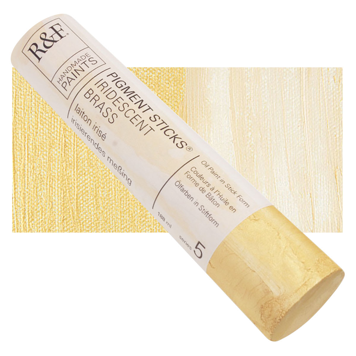 R&F Pigment Stick - Iridescent Brass, 188 ml stick and swatch