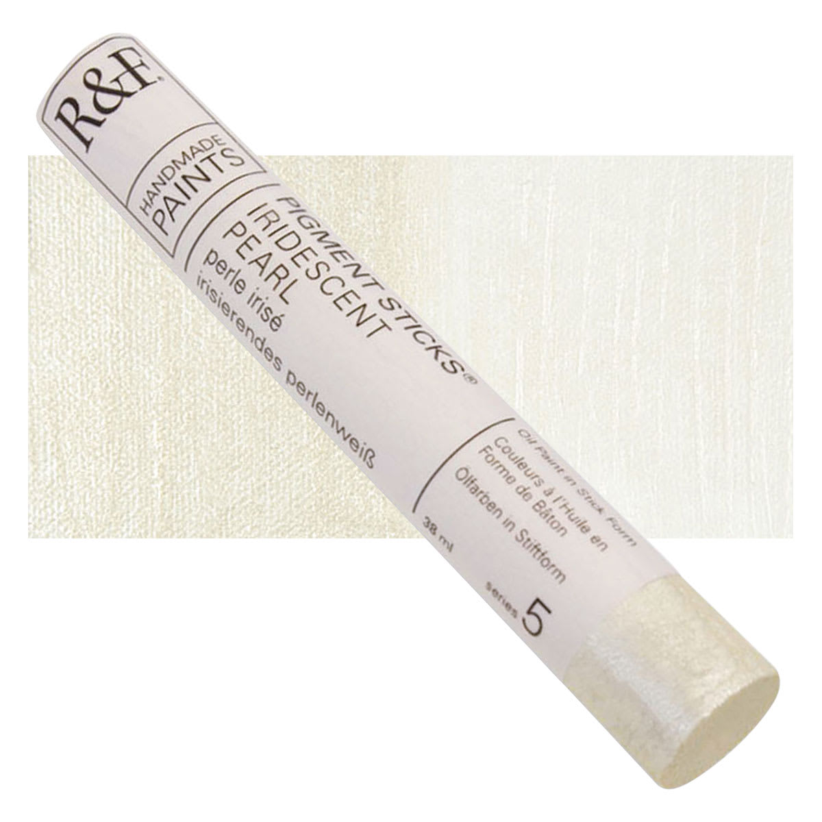 R&F Pigment Stick - Iridescent Pearl, 38 ml stick and swatch