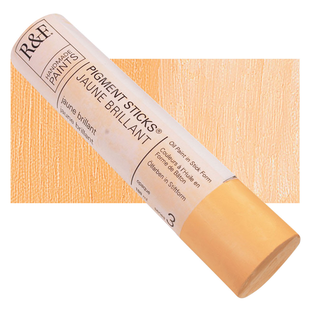 R&F Pigment Stick - Jaune Brilliant, 188 ml stick and swatch