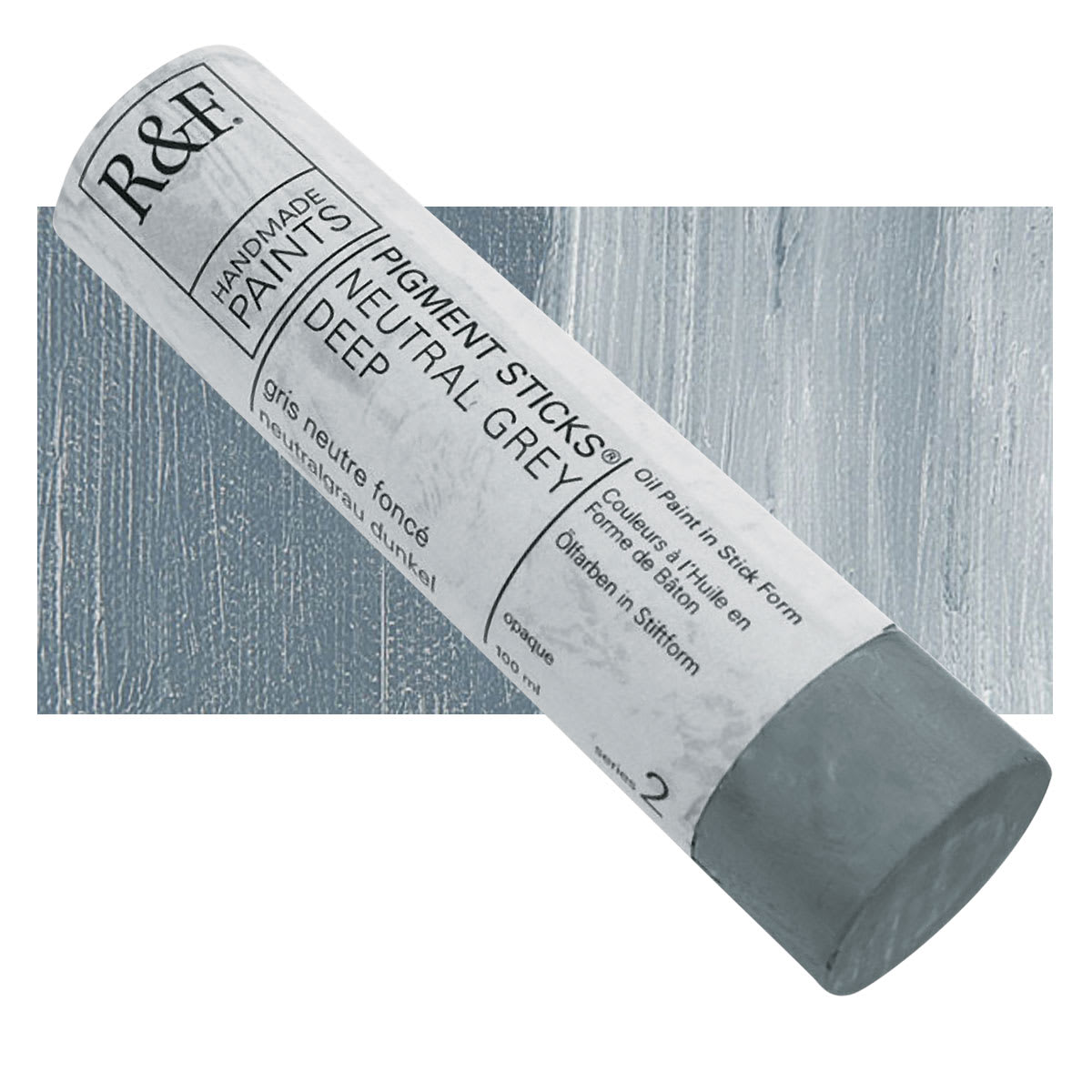 R&F Pigment Stick - Neutral Grey Deep, 100 ml stick and swatch