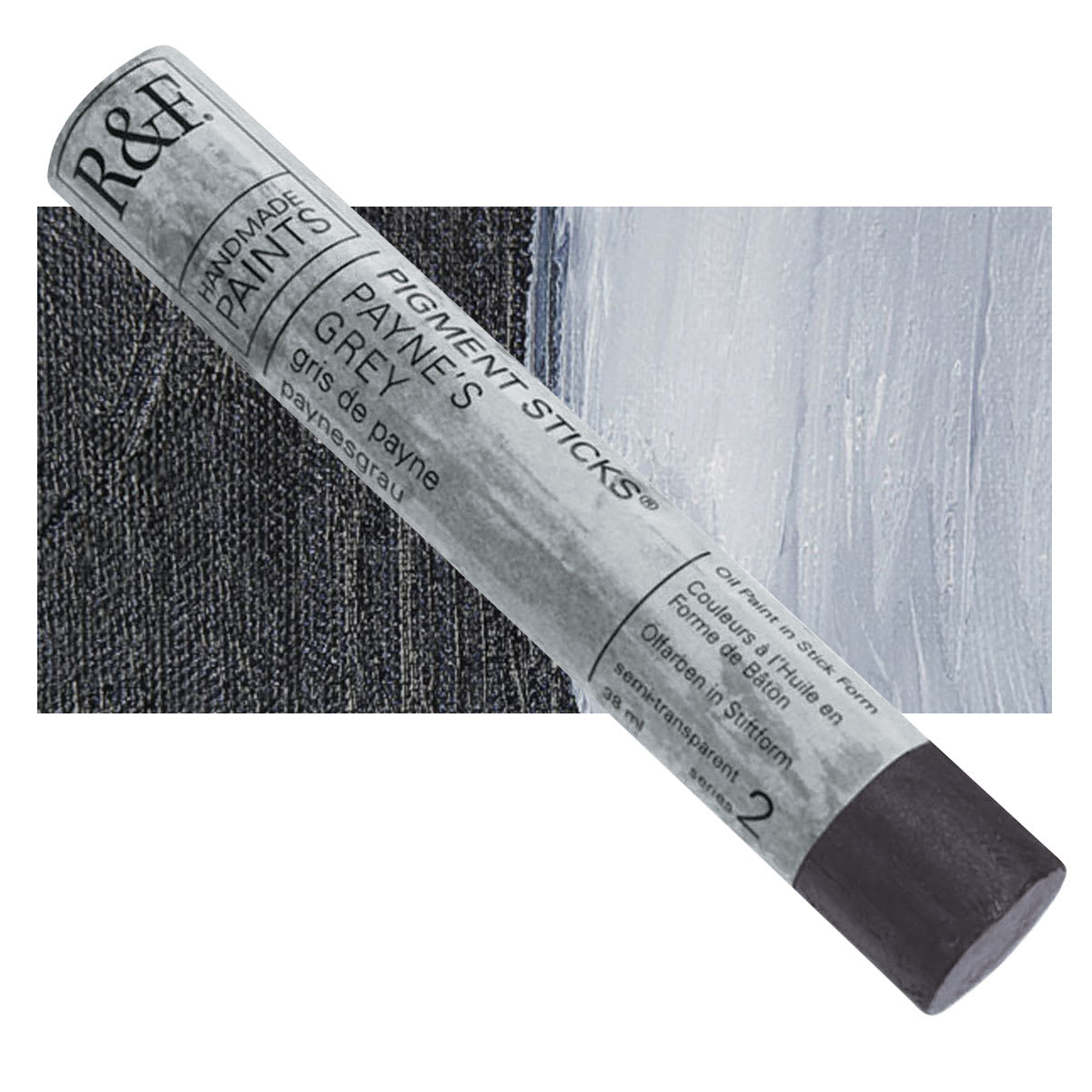 R&F Pigment Stick - Payne's Gray, 38 ml stick and swatch