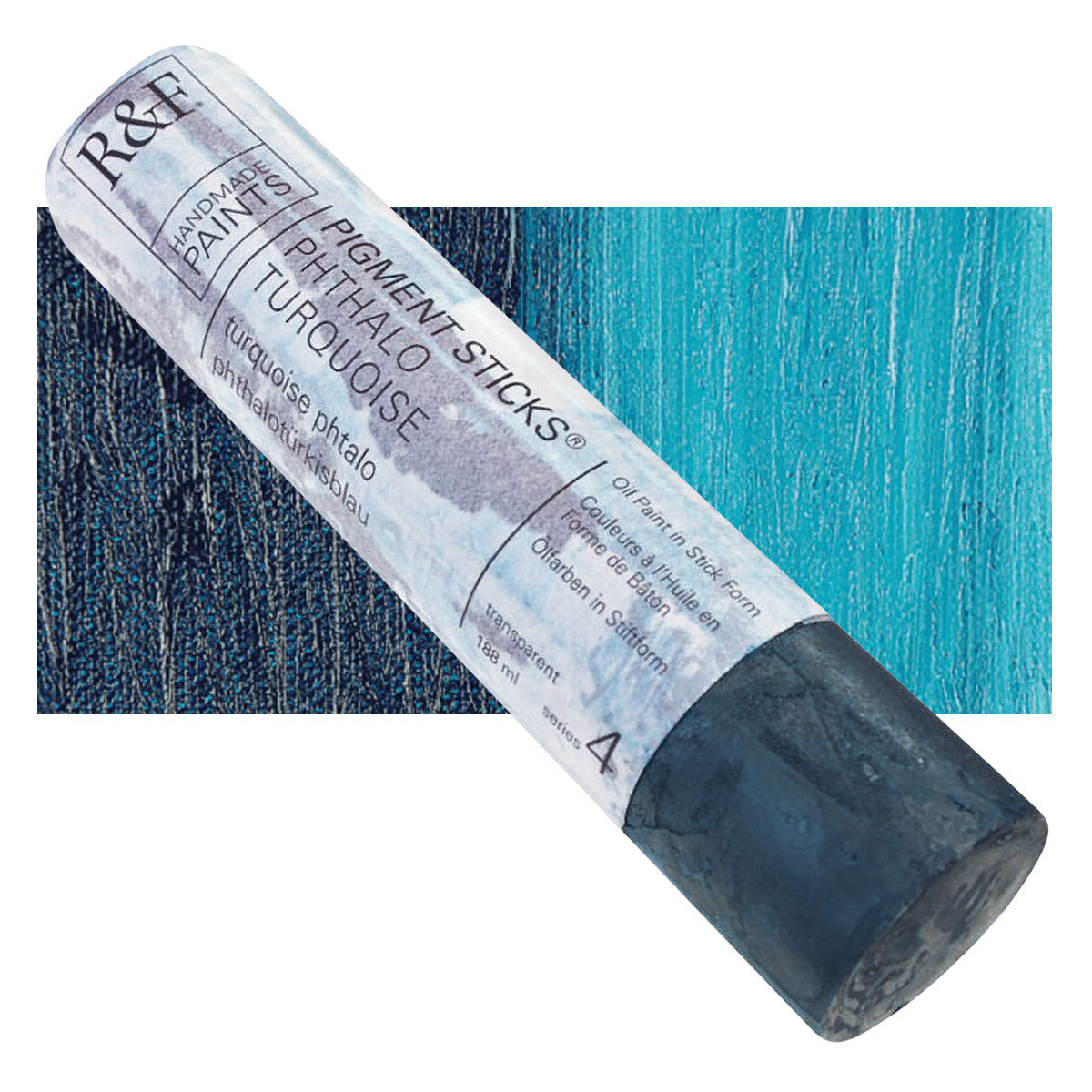 R&F Pigment Stick - Phthalo Turquoise, 188 ml stick and swatch