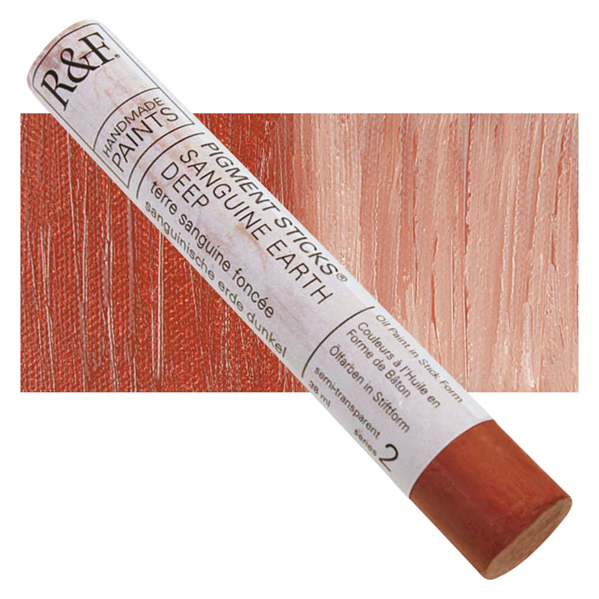 R&F Pigment Stick - Sanguine Earth Deep, 38 ml stick and swatch